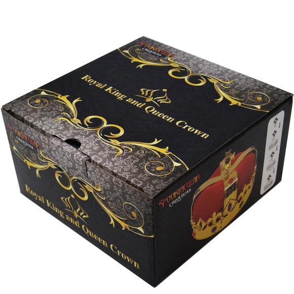 Royal Queen & King Crowns for Wedding, Pageant Prom & Halloween - Picture 5 of 6